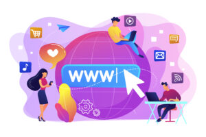 Internet addiction concept vector illustration.